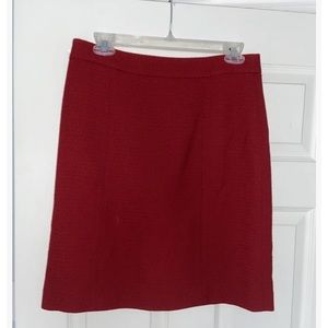 Ann Taylor red knee length skirt size 4